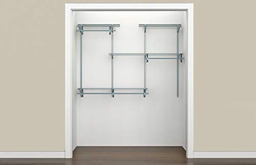 ClosetMaid ShelfTrack Wire Closet Organizer System and ShelfTrack 2ft. to 4ft. Adjustable Closet Organizer Kit, White