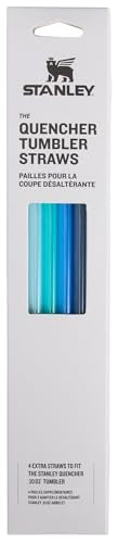 Stanley Reusable Quencher Straws | 4-Pack of BPA-Free, Reusable Straws for Clean Drinking | Perfect for Stanley's 30oz Tumblers | Blue