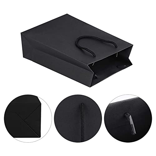Sdootjewelry Kraft Paper Gift Bags With Handles - 50 Pcs Brown, 7.5 x 3.1 x 10.2'' - Shopping, Retail, Merchandise, and Craft