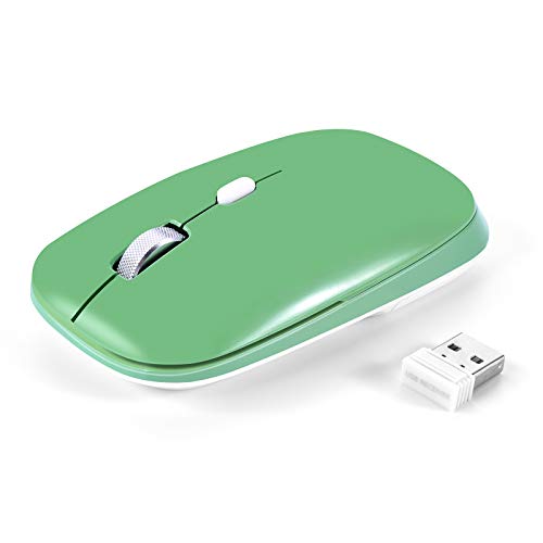 PINKCAT Wireless Mouse, 2.4G Slim Silent Cordless Mouse with USB Receiver, 3 Adjustable DPI Portable Optical Wireless Computer Mice for Laptop, PC, Notebook, Computer, Desktop, Mac (Green)