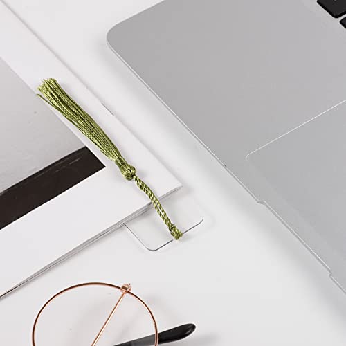 60 Pcs Acrylic Bookmark Blanks, 30Pcs Clear Acrylic Bookmarks for Women with 30 Pieces Colorful Tassel for DIY Bookmarks Crafts School Gift Bags Book Lovers Valentines Readers Gifts (4.75 × 1Inch)