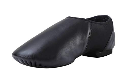 ARCLIBER Leather Slip On Jazz Shoe for Girls Boys (Little Child) Brown 1M