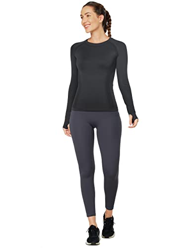 MathCat Workout Shirts for Women Long Sleeve, Workout Tops for Women, Quick Dry Gym Athletic Tops,Seamless Yoga Shirts Navy