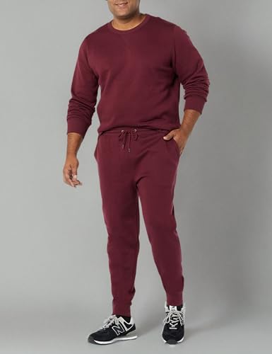Goodthreads Men's Washed Fleece Jogger Pant, Burgundy, X-Small
