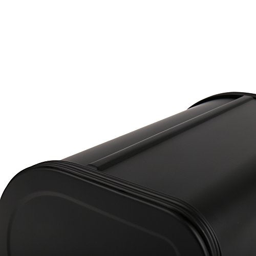 Home by Jackie Inc X458 Black Metal Bread Box/Bin/kitchen Storage Containers with Roll Top Lid (Black)
