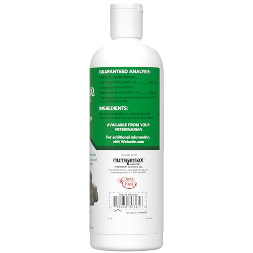 Nutramax Welactin Omega-3 Fish Oil Skin and Coat Health Supplement Liquid for Dogs - 16 Ounce