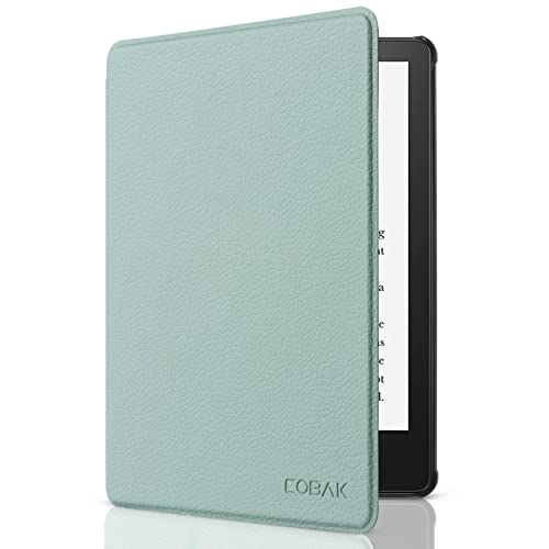 CoBak Kindle Paperwhite Case - All New PU Leather Cover with Auto Sleep Wake Feature for Kindle Paperwhite 11th Generation 6.8" and Signature Edition 2021 Released, Green Sage