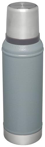 Stanley Classic Vacuum Insulated Wide Mouth Bottle - Hammertone Silver - BPA-Free 18/8 Stainless Steel Thermos for Cold & Hot Beverages - 1.0 QT