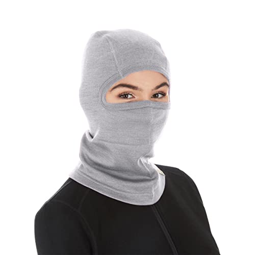 100% Merino Wool Balaclava - Winter Ski Mask - Face Mask - Cold Weather Gear - Ash Gray - One Size