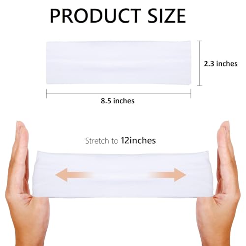 Elastic Non-Slip Soft Cloth Fabric Women's Headbands 16 Pack - Yoga, Running, Sports Hair Accessories in Black, Brown, Beige, Thick