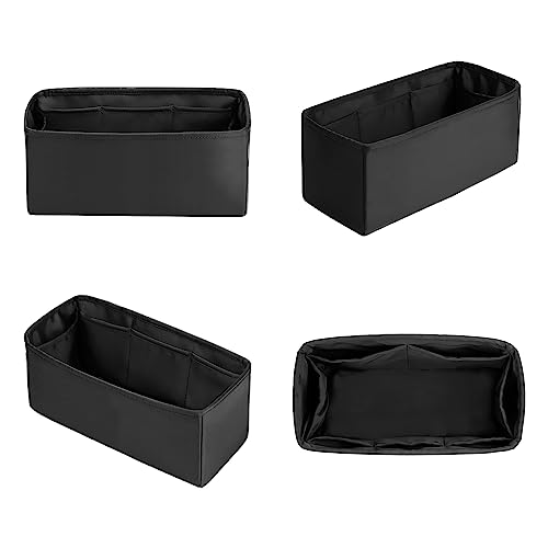 KINGS IN BAG Mini Lindy Bag Insert, Organizer Compatible with Hermes Lindy Bag, Luxury Bags Storage with Satin, Lightweight and Soft Touch (Black, Lindy19)