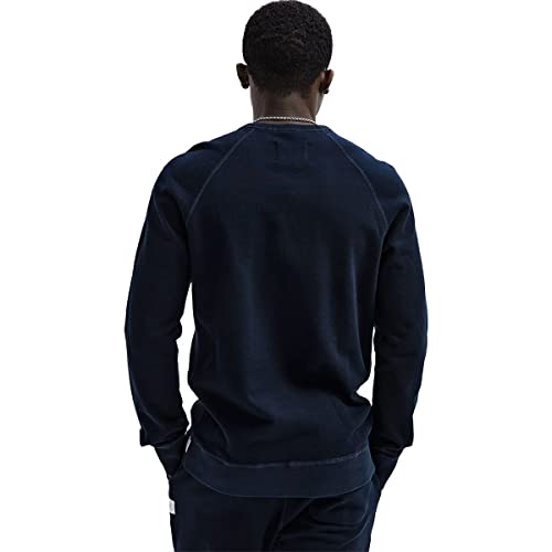 Reigning Champ Men's Midweight Terry Slim Crewneck Sweatshirt, Navy, Blue, XS