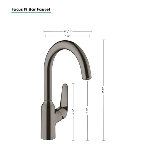hansgrohe Focus N 14-inch Tall 1-Handle Bar Faucet in Brushed Black Chrome, 71802341