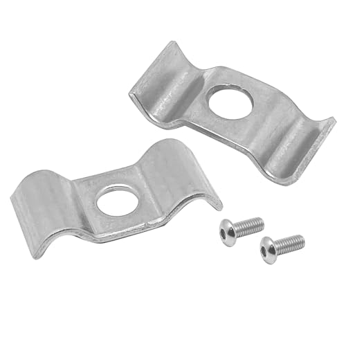 10Set Stainless Steel Double Line Clamps Kit,with Hexagon Socket Screws M5x12mm,M-type Double Line Clamps for 5-6mm/0.2-0.23in Tube,Pipe