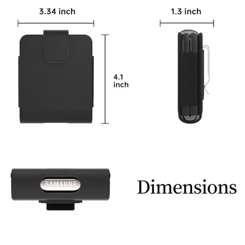 for Motorola Razr 2023 Case,Motorola Razr Plus 2023 Case,Samsung Galaxy Z Flip 5/4/3 Phone Pouch Holster Belt Case, Leather Pouch with Metal Clip for Phone Holster Case for Galaxy Z Flip 5,Black