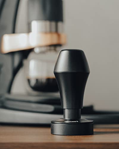 Normcore 45.5mm Spring Loaded Coffee Tamper V4 Fits Flair Pro, Pro 2, 304 Stainless Steel Flat Base, Ergonomic Anodized Aluminum Handle, Black