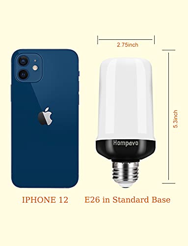 Hompavo 【Upgraded】 LED Flame Light Bulbs, 4 Modes Flickering Light Bulbs with Upside Down Effect, E26/E27 Flame Bulb for Halloween Christmas Party Patio Porch Home Indoor & Outdoor Decorations - 2
