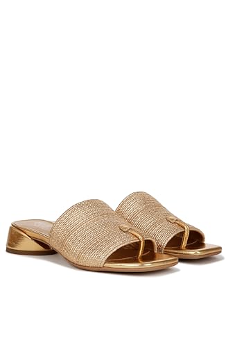 Franco Sarto Womens Loran Slide Sandal Black Stretch Raffia 9M