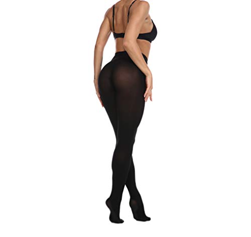 Frola Women's 80 Denier Soft Semi Opaque Solid Color Footed Pantyhose Tights(Large-X-Large,Pink)