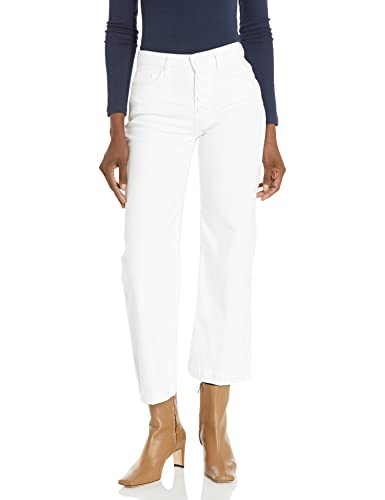 PAIGE Women's LEENAH Ankle Exposed BTN Fly, Crisp White, 23