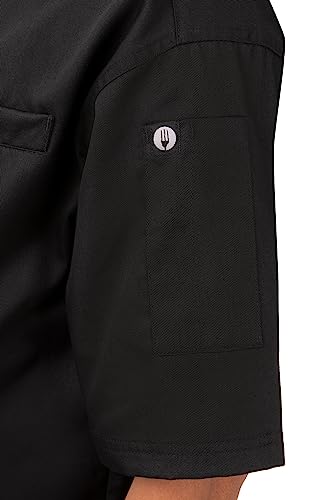 Chef Works Unisex Palermo Executive Chef Coat, Black, X-Small