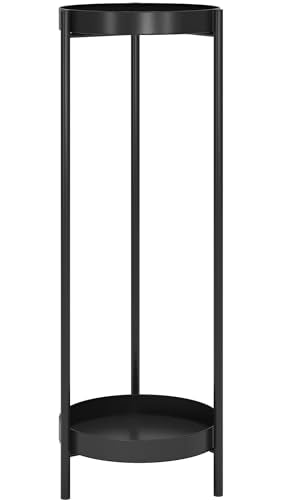 Fashionoda 30" Plant Stand, 2 Tier Metal Flower Plants Holder with 2 Removable Display for Indoor or Outdoor,Pot Plant Planter Display(30 X 10in,Black)