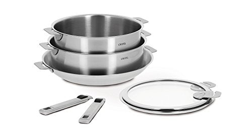 Cristel Strate Set of Handles, 7 Piece, Silver