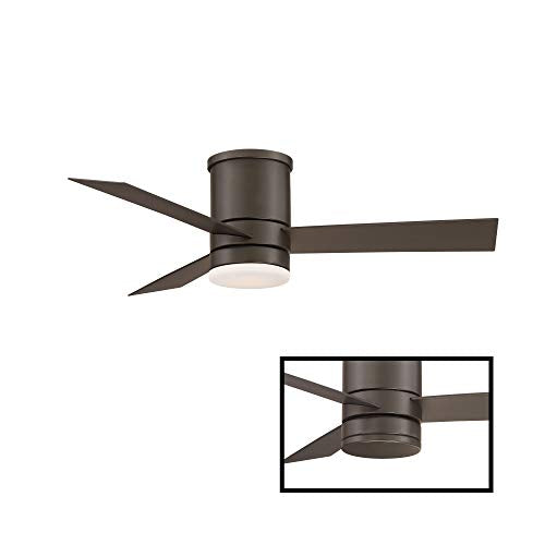 Axis Smart Indoor and Outdoor 3-Blade Flush Mount Ceiling Fan 52in Bronze with 3500K LED Light Kit and Remote Control works with Alexa, Google Assistant, Samsung Things, and iOS or Android App