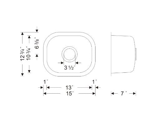 Wells 18 Gauge Single Bowl Undermount Stainless Steel Bar Sink Package