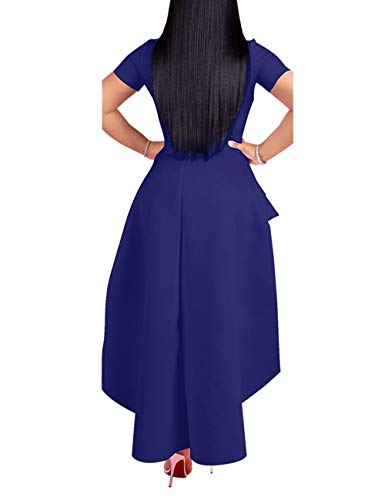 Womens Casual Short Sleeve Irregular Hem Ruched Blouse Asymmetrical Tee Shirts Dress Long Tunic Tops, Purple, 3X-Large