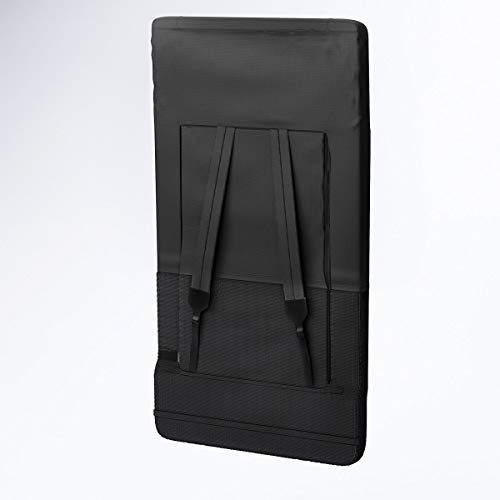 Stadium Chair Cushion - Bleacher Seat with Padded Back Support, Armrests, 6 Reclining Positions, and Portable Carry Straps by Home-Complete (Black)