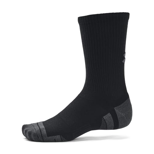 Under Armour 1379512-1-MD Unisex UA Performance Tech 3-Pack Crew Socks Black MD