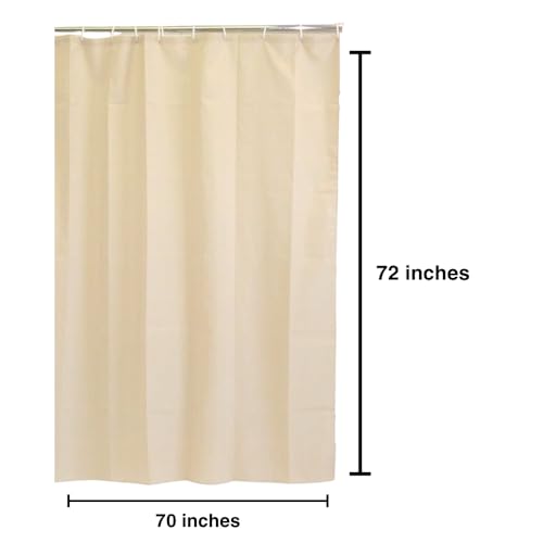 Splash Home Vinyl Shower Liner, Lightweight,12 Holes, 70” W x 72” H, Waterproof-Beige
