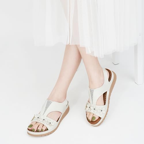 HARENCE Wedge Sandals for Women Dressy: Comfortable Walking Platform Sandals Casual Summer Open Toe Beach Shoes
