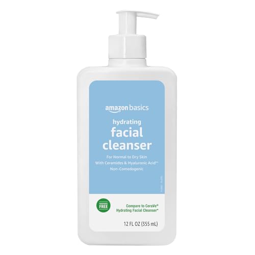 Amazon Basics - Hydrating Facial Cleanser with Ceramides & Hyaluronic Acid, 12 Fl Oz, Pack of 1
