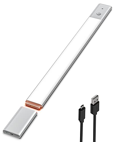 EZVALO Under Cabinet Lighting, 2200mAh Detachable Battery, 76 LED Dimmable Closet Lights, 3 Color Temps, Wireless Motion Sensor Light for Stairway, Kitchen, Wardrobe