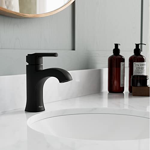 Pfister Vaneri Bathroom Sink Faucet, Single Control, 1-Handle, Single Hole, Matte Black Finish, LF042VRIBB