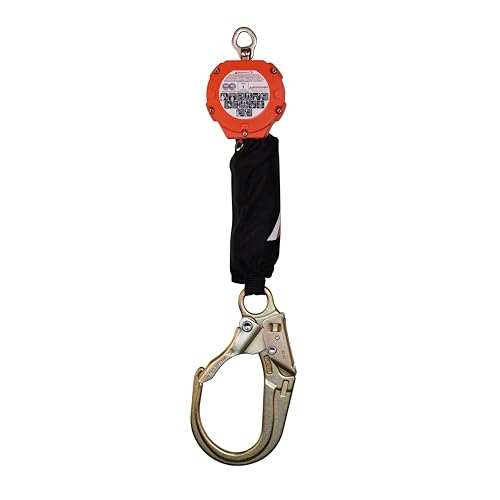 Malta Dynamics Pygmy Hog Web Self Retracting Lifeline – Fall Protection Retractable Safety Lanyard with Connector Kit and Rebar Hook, OSHA Compliant & ANSI Compliant (6 Foot)