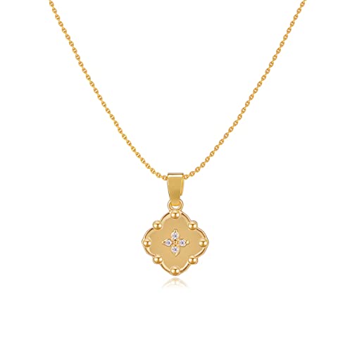 YKKZART Gold Necklace for Women 14k Gold Plated Coin Necklaces Layered Choker Chain Handmade Engraved Disc Coin Medallion Necklaces Gift for Teen Girl Gold Jewelry