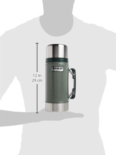 Stanley Classic Legendary Vacuum Insulated Food Jar – Stainless Steel, Naturally BPA-free Container – Keeps Food/Liquid Hot or Cold for 15 Hours – Leak Resistant, Hammertone Green, 24 OZ / 0.71 L