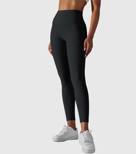Orolay Women's High Waisted Leggings - Naked Feeling 7/8 Tights Buttery Soft Yoga Running Workout Pants Black X-Small