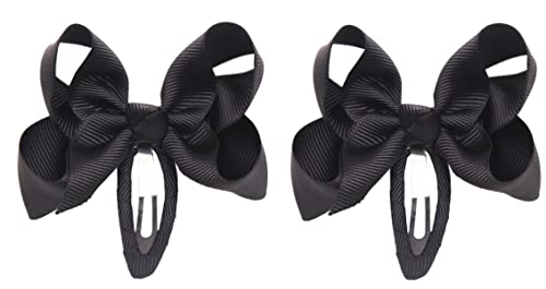 ZOONAI 3 Inch Hair Bows Baby Girl Boutique Hair Clip Teens Toddlers Hair Barrettes Hairpin Headwear - Set of 2 (Deep Blue)