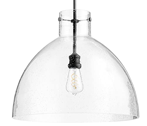 Quorum 8932-69 Transitional One Light Pendant in Black Finish,
