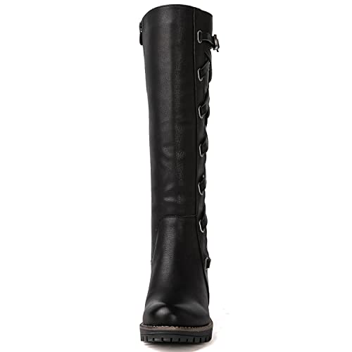 GLOBALWIN Women's Black Boots Fall Winter Fashion Boots Knee High Boots For Women 11M