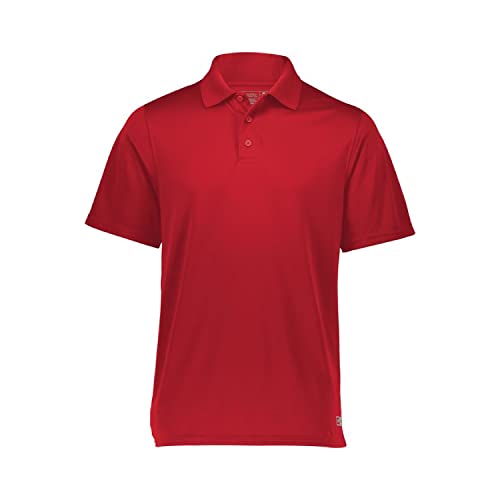 Russell Athletic Men's Dri-Power Performance Golf Polo Shirt, -true red, L