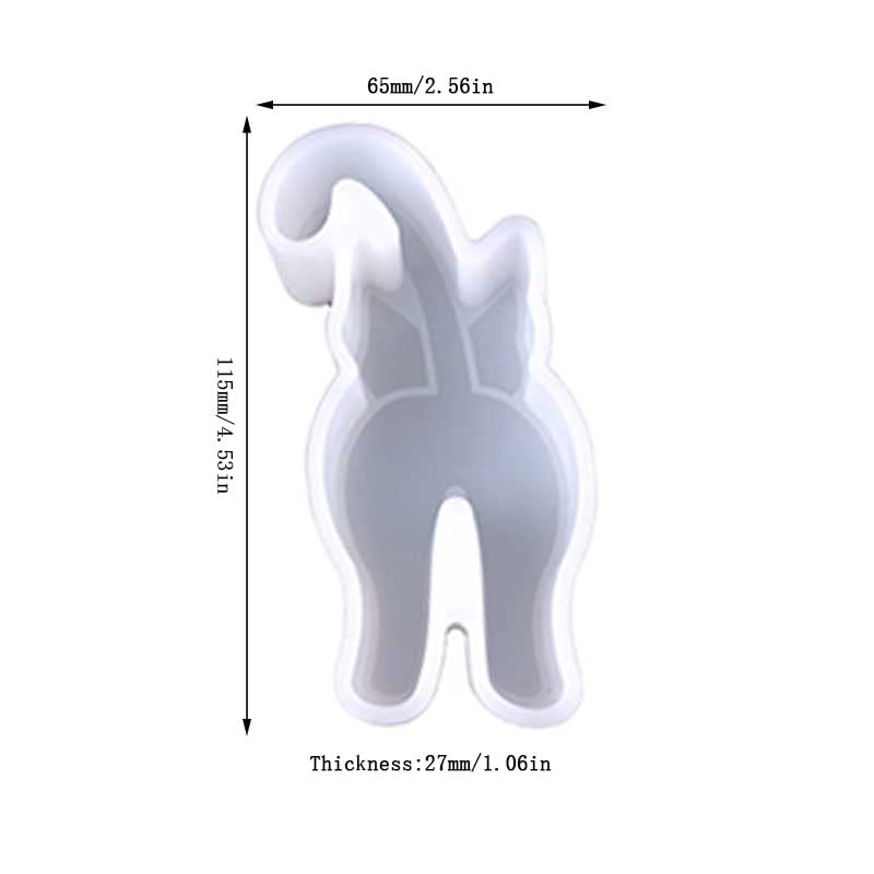 Duawenki Cat's Back Shape Car Freshie Silicone Mold for Making Soap Aroma Beads Car Freshie Candle Pendant Resin