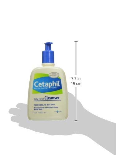 Cetaphil Daily Facial Cleanser, Normal to Oily Skin, 16 Fl Oz