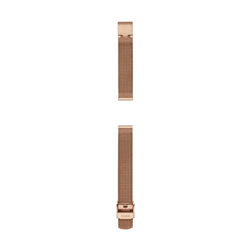 Fossil Women's 12mm Stainless Steel Mesh Interchangeable Watch Band Strap, Color: Rose Gold Mesh (Model: S121026)