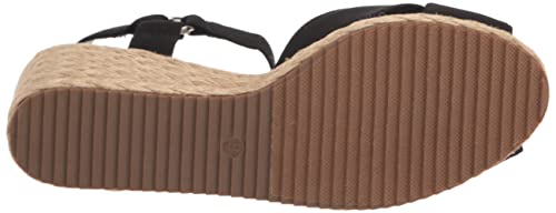 Anne Klein Women's Ellis Wedge Sandal, Navy, 10