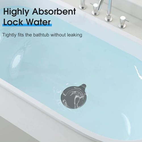 CukoHno Kitchen Sink Stopper,Silicone Bathtub Stopper,6"*7.3"Diameter Large Sink Plug,Drain Stopper for Shower,Bathroom Sinks,Bathtubs,Black,1 Pack
